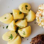 Quick and easy, parsley and butter schoolhouse potatoes recipe.